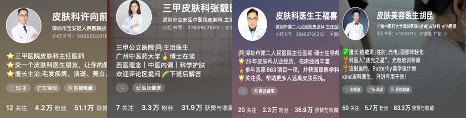 其他组内运营的小红书专家账号历史展示